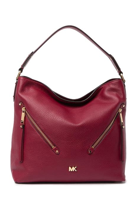 michael michael kors evie large pebbled leather hobo bag|Michael Kors Evie Hobo Pebbled Leather Shoulder Bag Light .